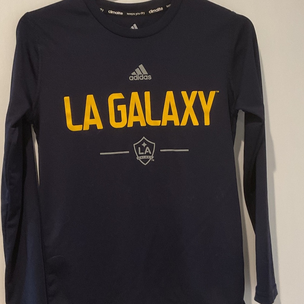 Adidas Kids Long Sleeve LA Galaxy Shirt - Navy and Yellow
